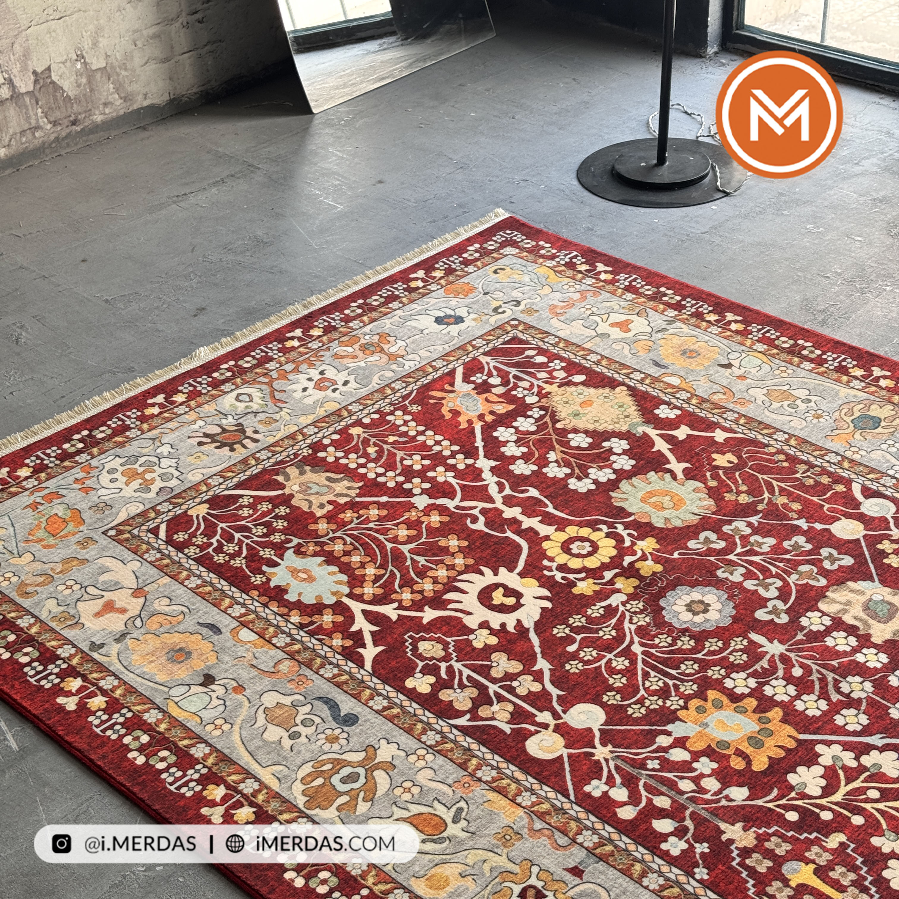 فرش کهنه نما اختصاصی کد 22216 زمینه تمام رنگ